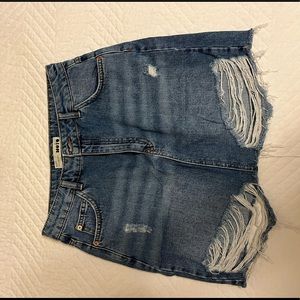 Topshop Moto Jean Skirt